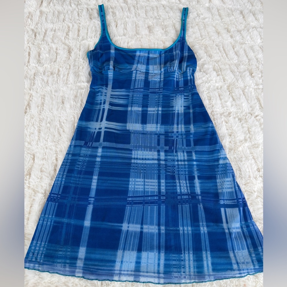 Y2K Cosabella Mesh Plaid Slip Dress - Picture 4 of 17
